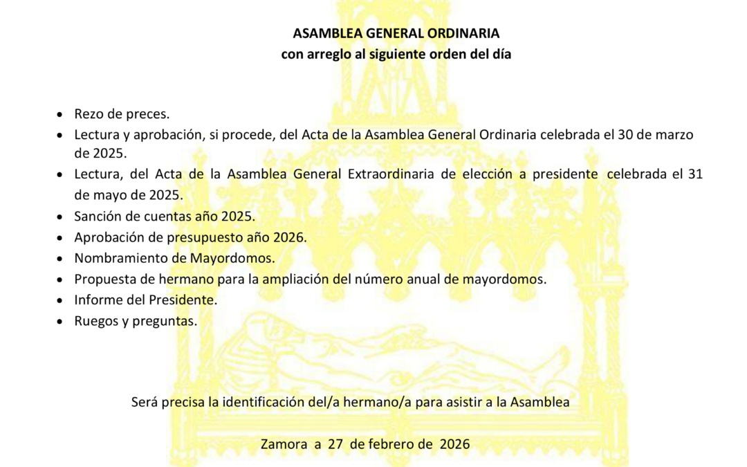 Convocatoria de la Asamblea General Ordinaria 2026